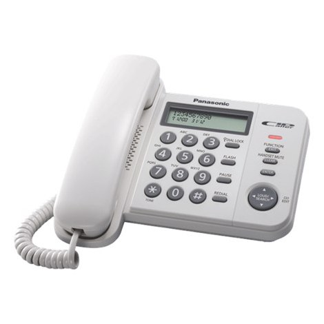 Panasonic | Corded | KX-TS560FXW | Built-in display | Caller ID | White | 198 x 195 x 95 mm | Phonebook capacity 50 entries | 58